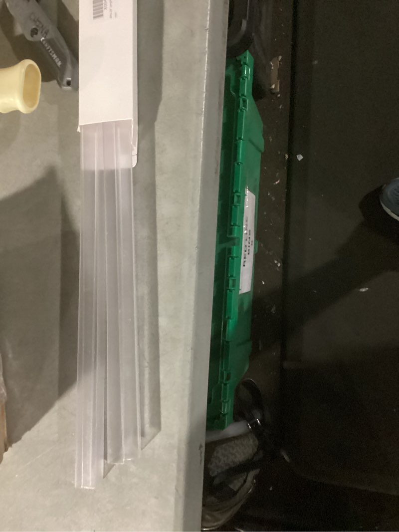 Condition photo showing Good Condition for cabinet protector edge guard (pack of 6), 24" clear pvc cabinet edge protectors for 3/4" thick kitchen cabinets doors – slip-on no-tool sliding installation 24 inches 6