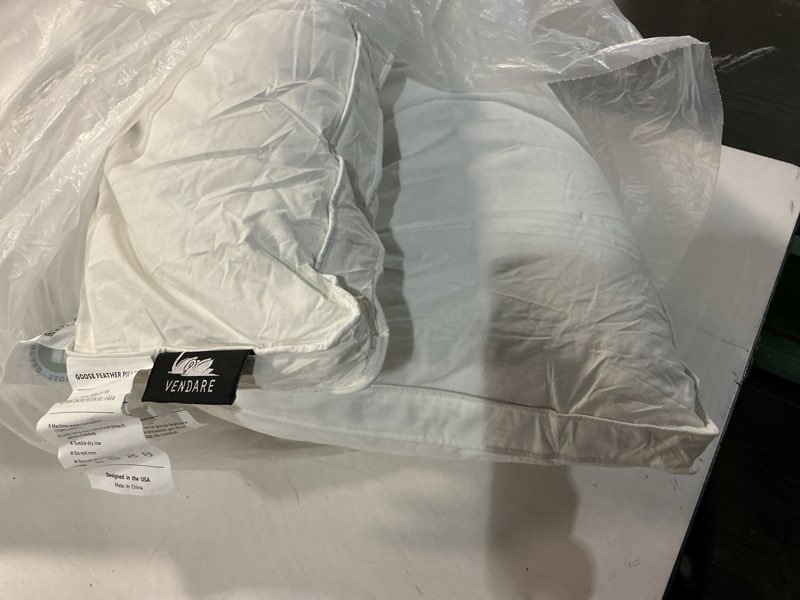 Condition photo showing As Is for Queen Size Goose Down Pillows Set of 2 - Hypoallergenic Bed Pillows 500 Fill Power with 100% Cotton Cover, Medium Firm Support Queen (Pack of 2)