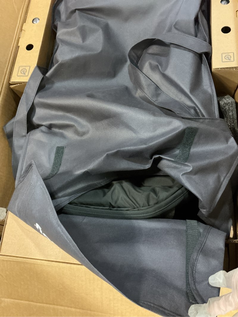 Condition photo showing As Is for UPPAbaby Vista V3 Stroller - Full-Size Single-to-Double Stroller System - Toddler Seat, Bug Shield, Rain Shield, and Storage Bag Included - Jake (Charcoal/Carbon Frame/Black Leather) Vista V3 Stroller Jake (Charcoal)