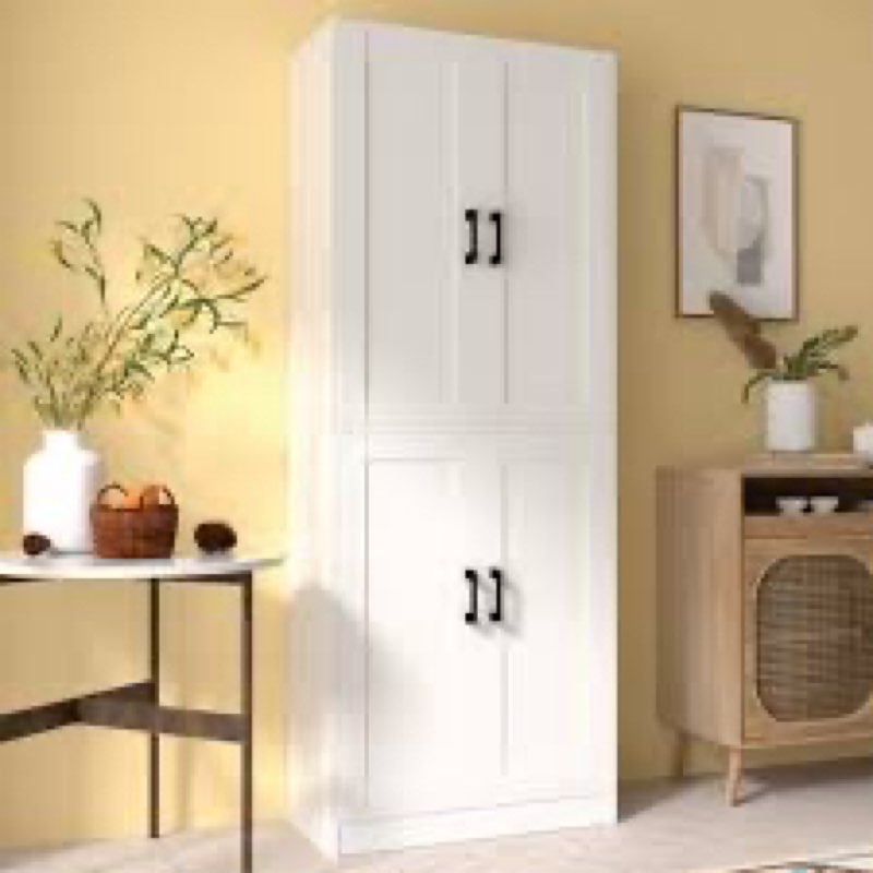 kitchen pantry cabinet, 71\" tall kitchen pantry storage cabinet with doors, kitchen pantry hutch with storage for kitchen, dining room(incomplete box 1 of 2 )