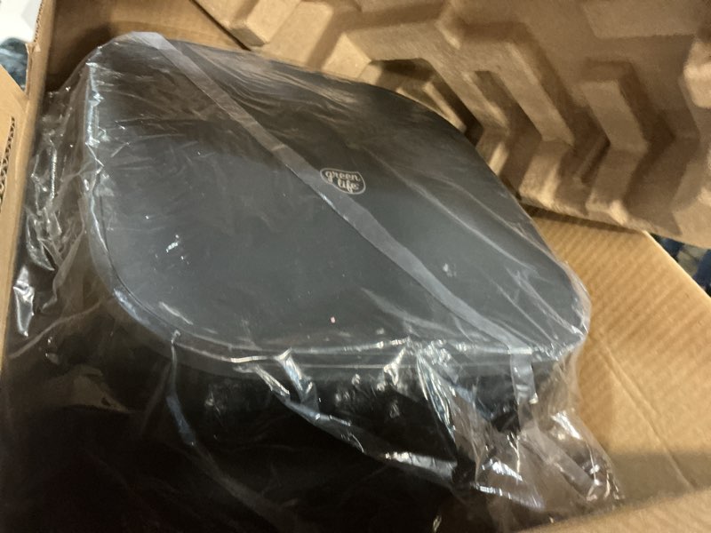 Condition photo showing Good Condition for greenlife compact electric air fryer oven, 5.3 qt, pfas-free ceramic nonstick drawer, 8 one touch digital display, easy view window, auto shut-off timer, dishwasher safe parts, 1500 watts, graphite