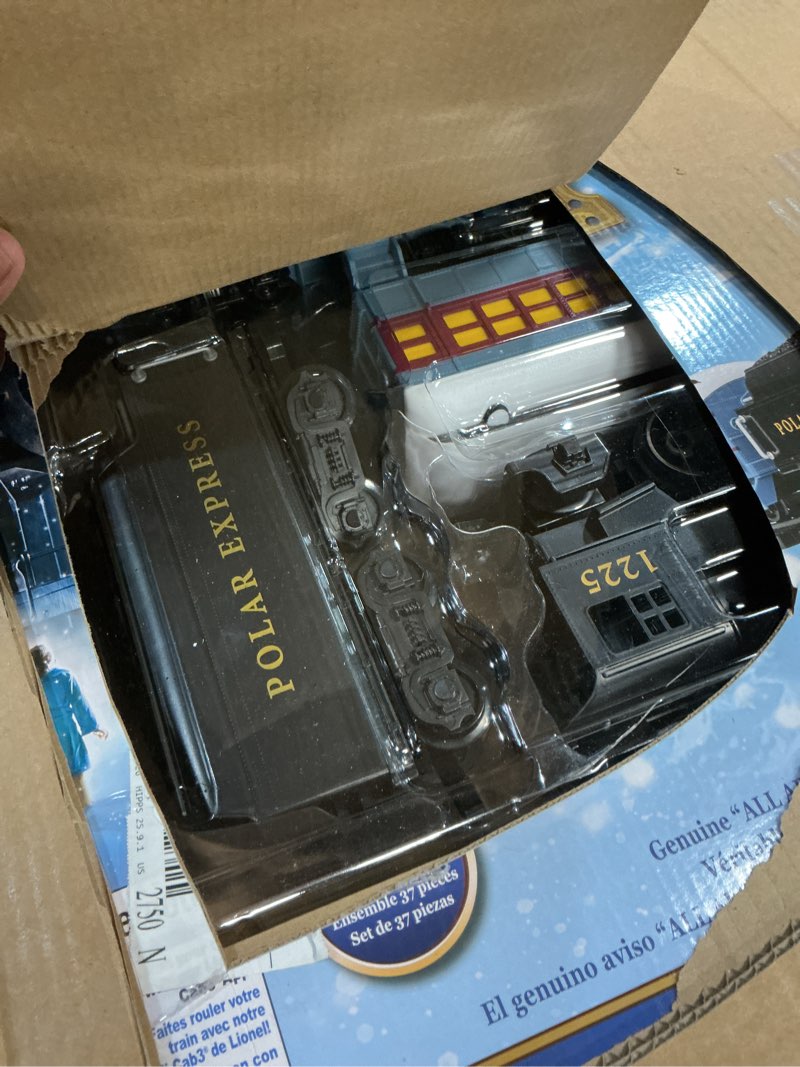 Condition photo showing New/Like New for Lionel Battery-Operated The Polar Express Toy Train Set with Bluetooth, Locomotive, Train Cars, & Track with Authentic Train Sounds, Lights, & Water Vapor Smoke Effects for Kids 4+