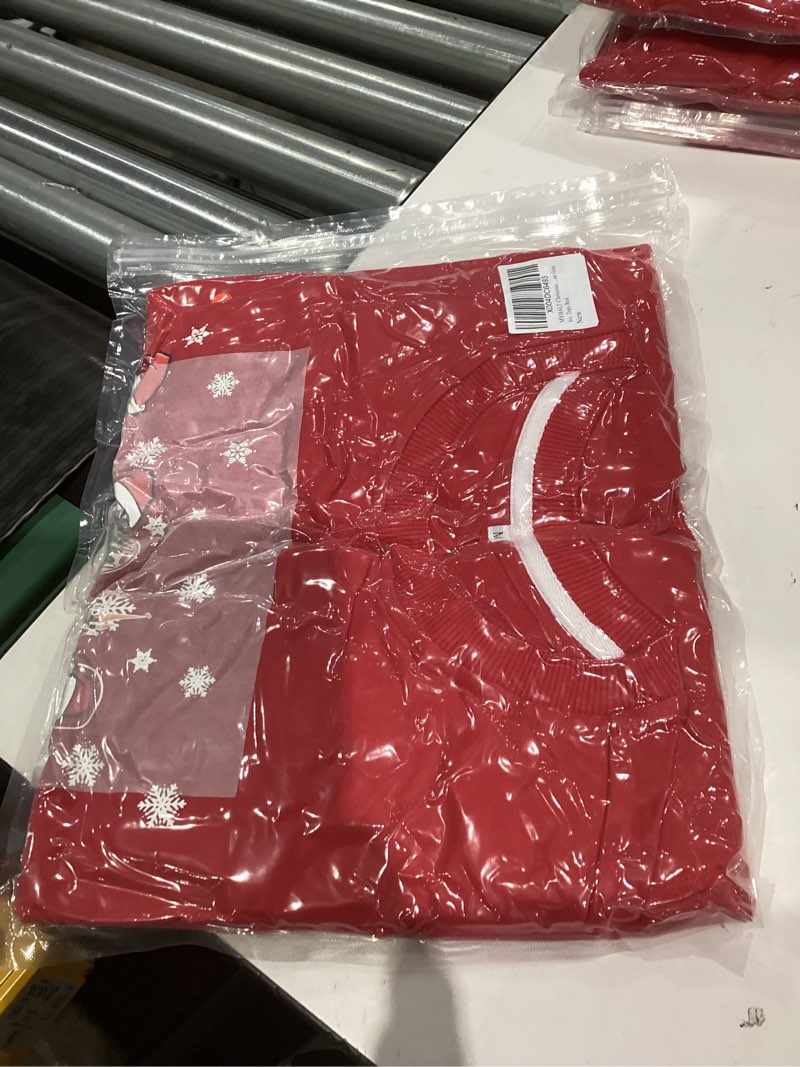Condition photo showing New/Like New for MYHALF Christmas Sweatshirt Women Xmas Shirts: Oversized Merry Christmas Crewneck Sweater Funny Magical Snowman Graphic Tops Red Medium