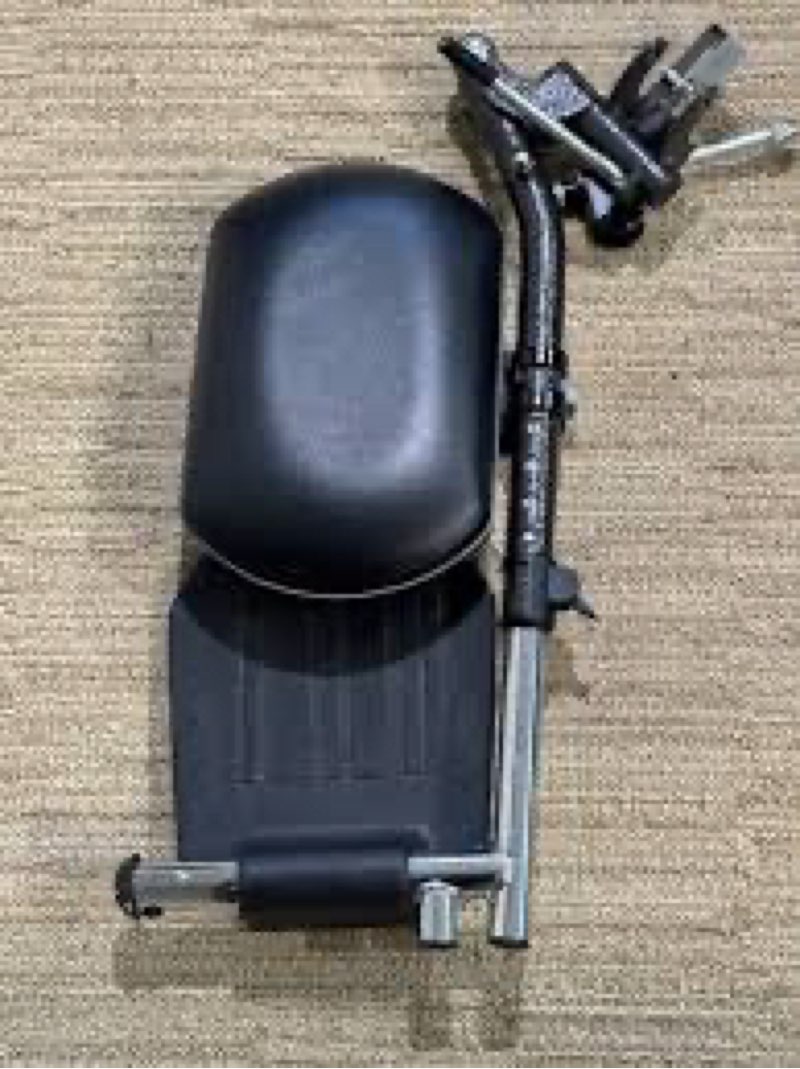 DELUX WHEELCHAIR LEG RESTS BLACK TOP QUALITY NOT ECONOMY PADDED