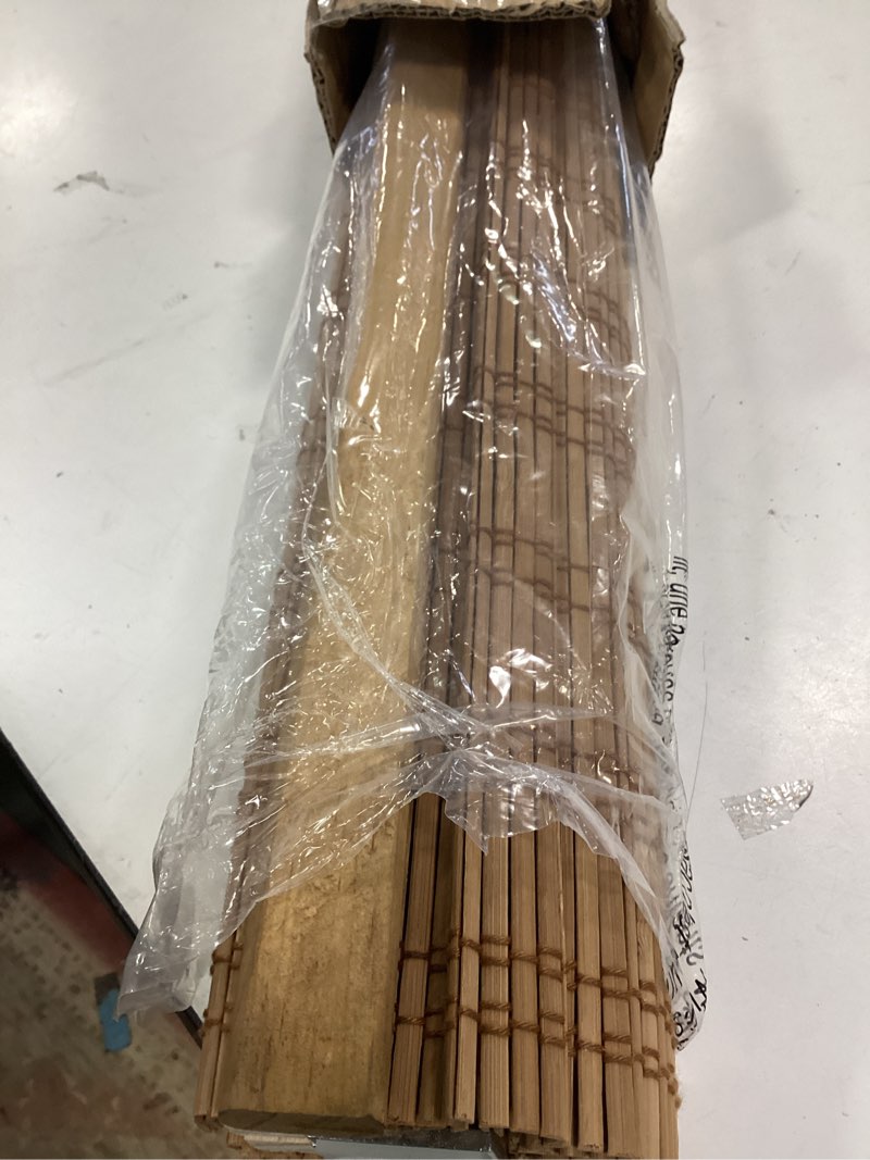 Condition photo showing Good Condition for LazBlinds No Tools No Drill Cordless Bamboo Roman Shades, Light Filtering Window Treatment, Roll Up Bamboo Blinds for Windows 31.5'' W x 48'' H, Ceylon Light Russet Light Filtering-ceylon Light Russet 31.5" W x 48" H