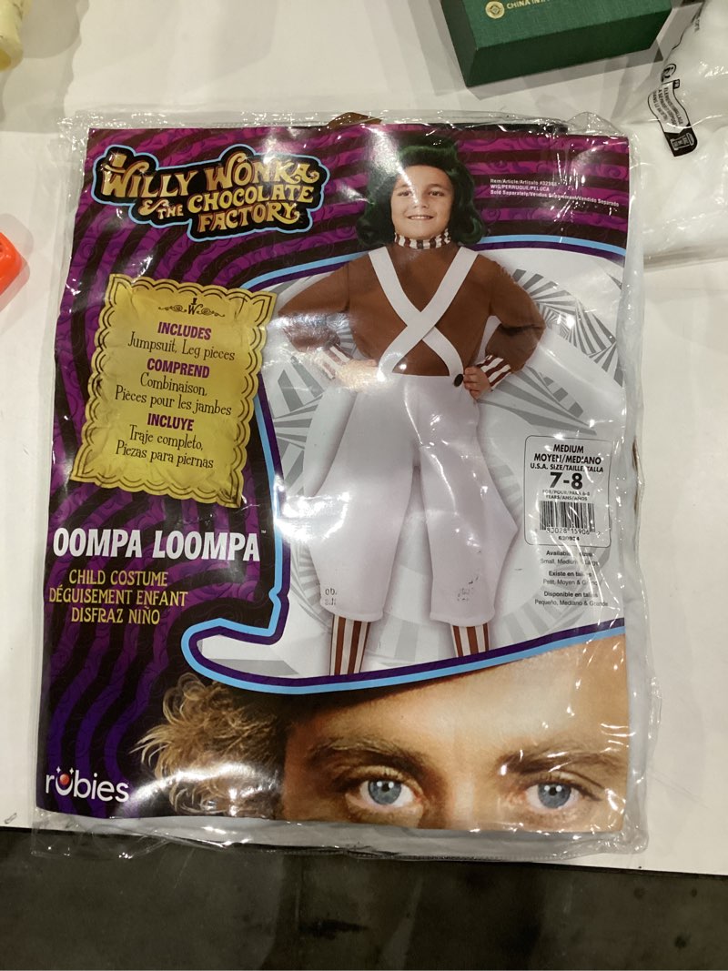Condition photo showing As Is for Rubie's Willy Wonka & The Chocolate Factory Oompa Loompa Value Costume As Shown Medium