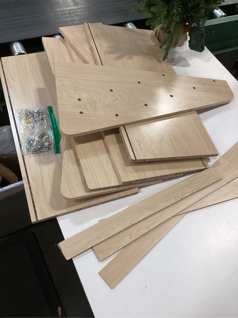 Condition photo showing As Is for Wood Shoe Rack, Light Wood, (similar design)