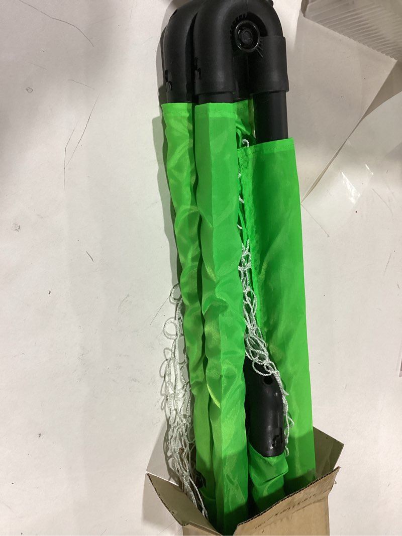 Condition photo showing New/Like New for Franklin Sports Kids Mini Soccer Goal Set - Backyard + Indoor Mini Net and Ball Set with Pump - Portable Folding Youth Soccer Goal - Perfect Kids Toy - 36" x 24" Green 36" x 24"