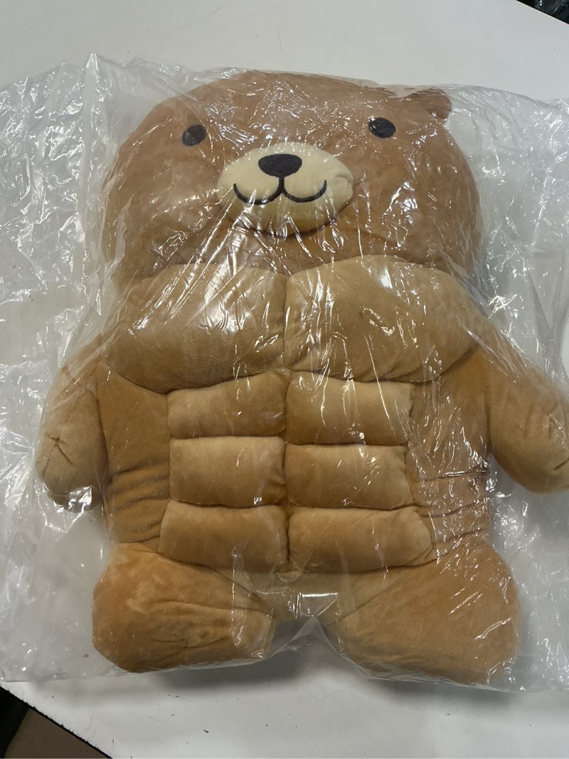 Condition photo showing New/Like New for muscle teddy bear plush toy,kawaii muscle bear stuffed animal soft stuffed plush for kids boys girls