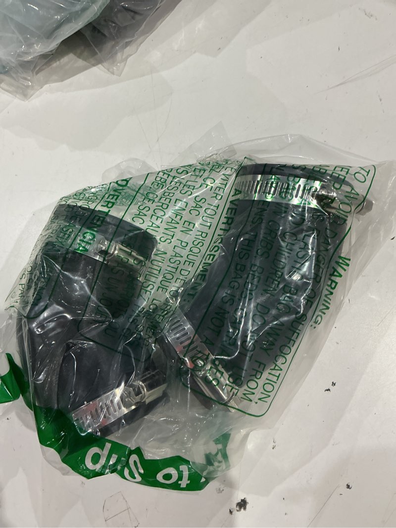 Condition photo showing As Is for brightrow 2 pack 2\" 45-degree flexible elbow fitting, heavy duty rubber construction with 304 stainl