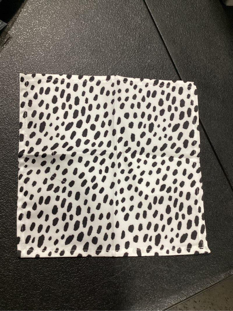 Napkins in Black Dots on White. Cocktail: 10" x 10" - Set of 4