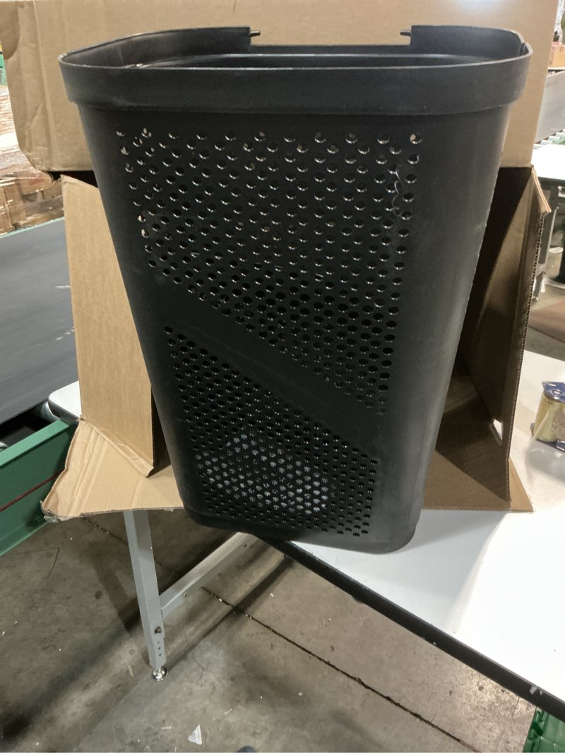 Condition photo showing Good Condition for mind reader slim laundry hamper with lid, 60l clothes basket, ventilated plastic, black black single