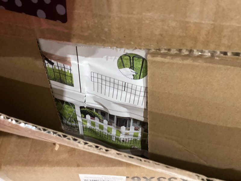 Condition photo showing Good Condition for animal barrier fence, 14 pack no dig fence panels,19.52ft(l) x 13inch(h) garden fence border, dig fence barrier for dogs rabbits defense, ground defense border for outdoor, yard, patio 14 pack,19.52ft