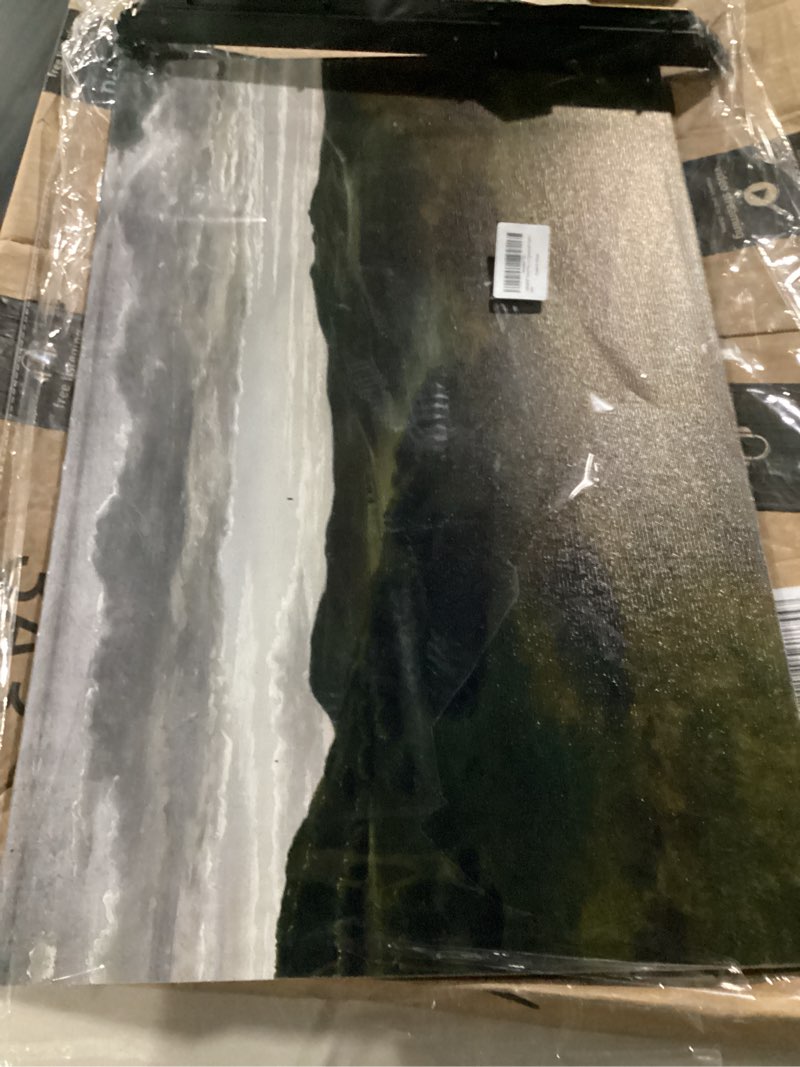 Condition photo showing Good Condition for KBKBART Gold Framed Vintage Landscape Wall Art, Retro Mountain Vintage Painting Prints, Moody Countryside Farmhouse Landscape Wall Decor, Canvas Wall Art for Living Room Bedroom Home Bathroom Decor(16"x24") Mountain Landscape 16"L x 24"W