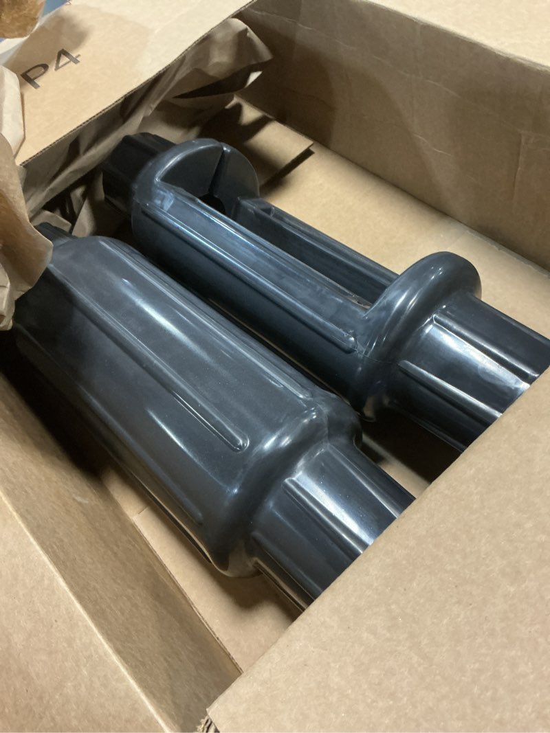 Condition photo showing As Is for dock fender bumper for post,boat dock bumpers slide-over post pole,slip-on dock leg pipes,vertical protection dock guards,soft uv-resistant marine-grade vinyl gray-2pk 17.6 inch length