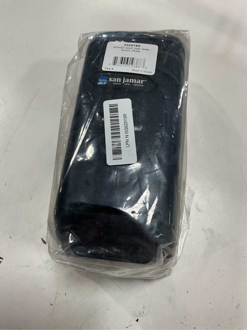 Condition photo showing As Is for san jamar s890tbk oceans universal liquid soap dispenser, 4 1/2 x 4 3/8 x 10 1/2, 800ml, black