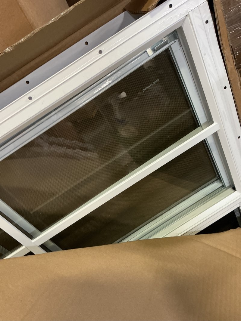 Condition photo showing Good Condition for yuzzy 18" x 23" shed windows with tempered glass and fiberglass screen, 2 pack small sliding windows for shed, chicken coop, playhouse, household, garage, barns (white) 18"x23" white