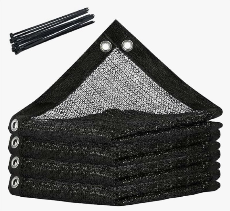 70% Black Shade Cloth with Grommets, 20'x20' Garden Shade Cover from Sun for Plant, Greenhouse, Perg
