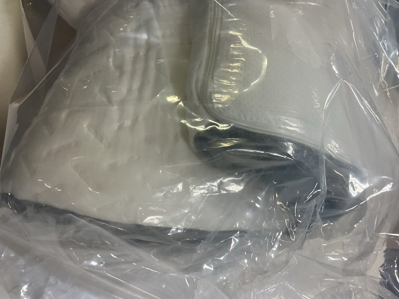 Condition photo showing As Is for 4PCS Orthopedic Bed Wedge Pillow Set for Sleeping, Post Surgery Foam Support Pillows for Back, Neck and Leg Pain Relief, Adjustable Triangle Pillow – Acid Reflux, GERD & Snoring Recovery, White Grey White Grey 4 Piece Set