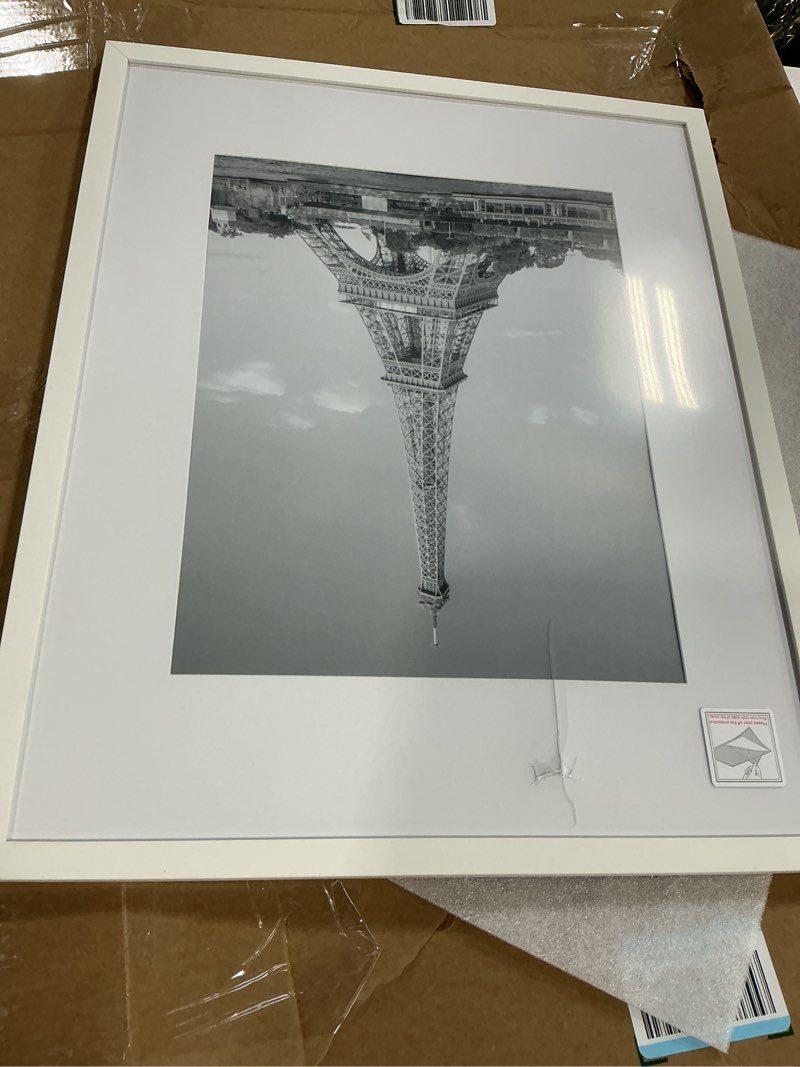 Condition photo showing As Is for upsimples 16x20 Picture Frame, Display Pictures 11x14 with Mat or 16 x 20 Without, Wall Hanging Poster Frame, White, 1 Pack White 16x20