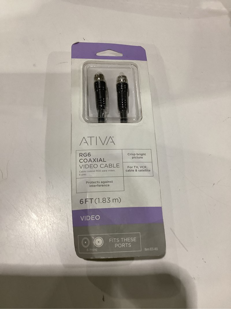 Condition photo showing Good Condition for ativa® rg6 coaxial cable, 6’, black, 26894