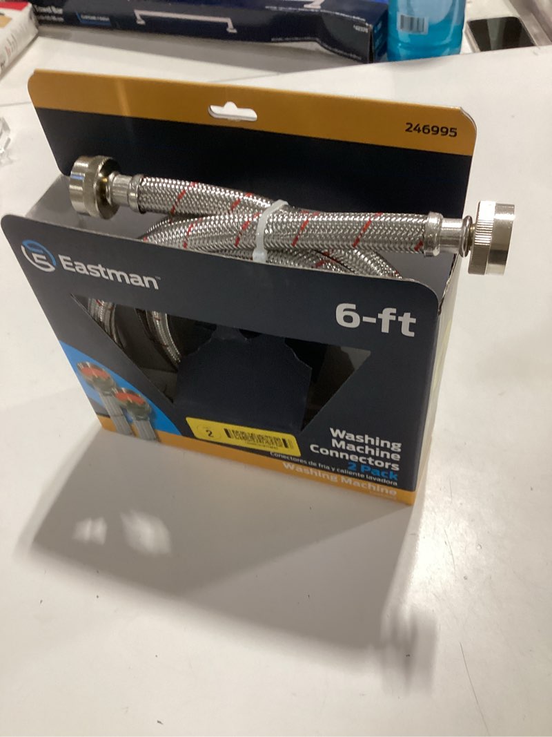 Condition photo showing Good Condition for eastman 2-pack 6-ft 3/4-in fht inlet x 3/4-in fht outlet stainless steel washing machine connector