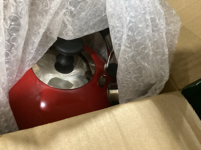 Condition photo showing Good Condition for Tea Kettle Stovetop,Stainless Steel Whistling Tea Kettle For Stove Top, 2.5 Qt Tea Pot With Folding Handle, Food Grade Water Teapot Water Kettle For Stove Home Camping Travel,Gradient Red