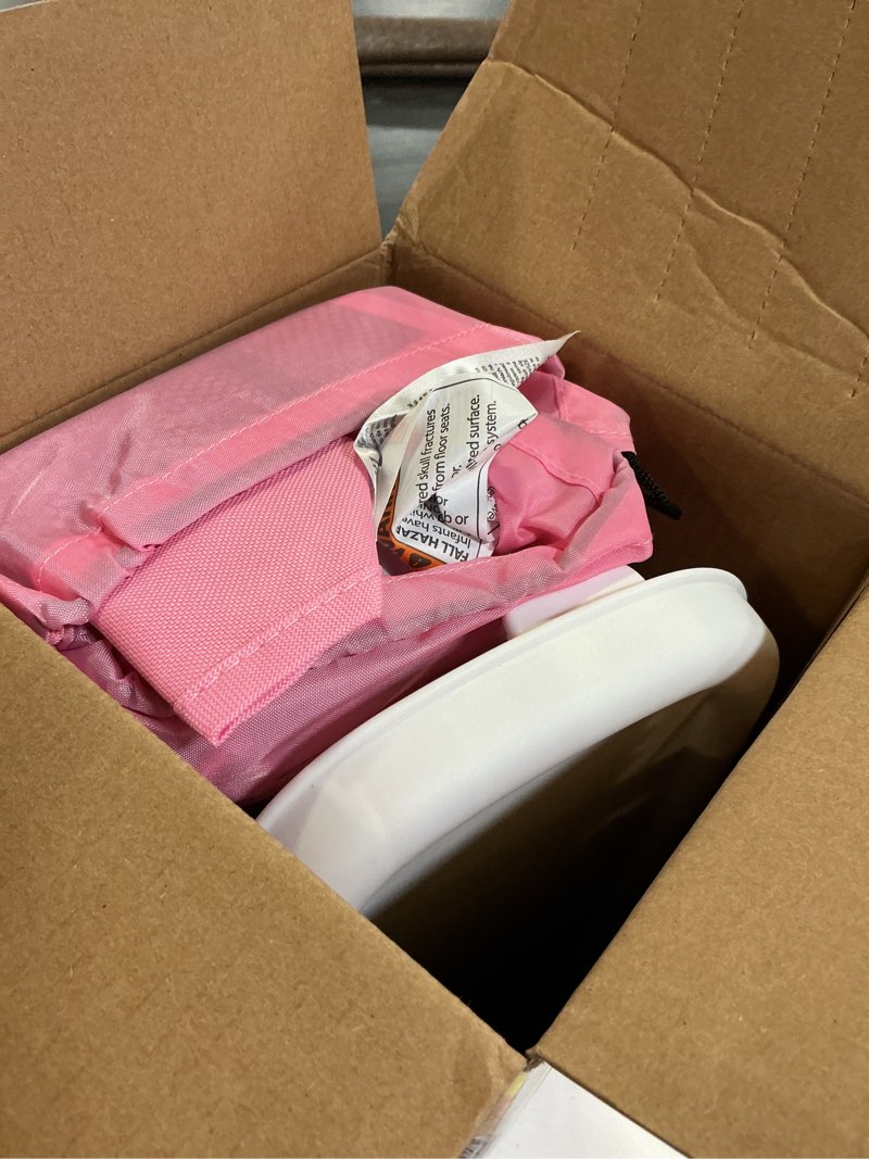 Condition photo showing Good Condition for bright starts pop 'n sit portable booster, indoor/outdoor use, floor seat with feeding tray, pink, 6 mos - 3 yrs core pink