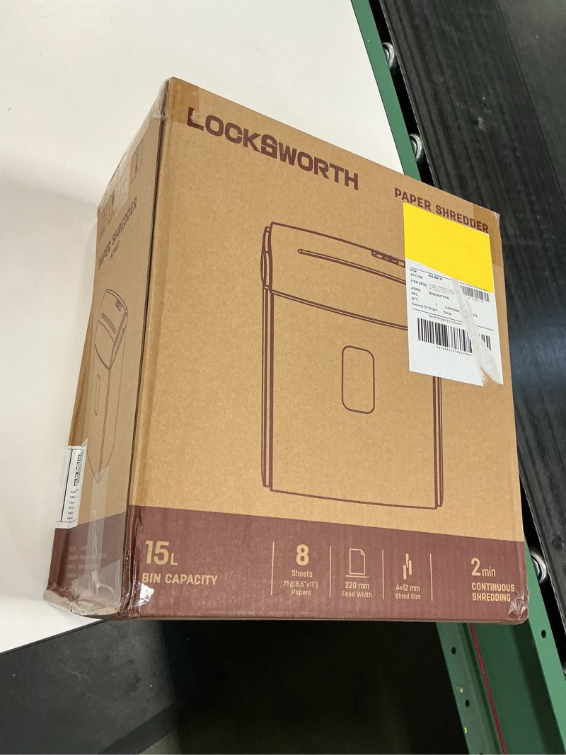 Condition photo showing New/Like New for 8-Sheet Micro Cut Paper Shredder P-4 High Security for Home Office Use with Handle, Shreds Credit Card/Staple 4 Gallons(Black) Visual Window Wastebasket