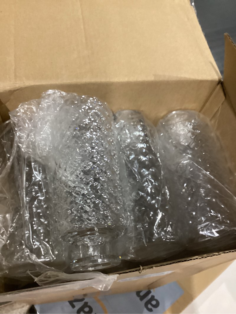 Condition photo showing Good Condition for Honeydak Set of 24 Plastic Mini Bud Vases, Vintage Clear Decorative Vases Bulk for Table Centerpieces, Wedding Reception, Baby Shower, Home Decor, Housewarming Gift(Micro-Diamond)