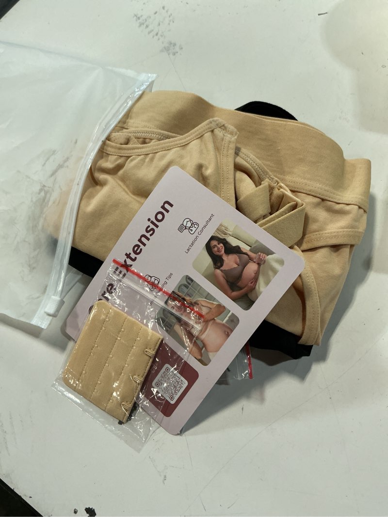 Condition photo showing New/Like New for momcozy pumping bra hands free, pumping and nursing bra in one holding breast pump for spectra, lansinoh, medela, black,grey,skin-3pk, medium black,grey,skin-3pk medium