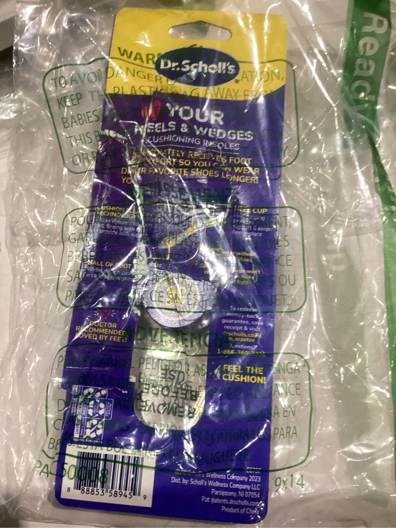 Condition photo showing Good Condition for Dr. Scholl's Love Your Heels & Wedges 3/4 Length Insoles, All-Day Comfort for High Heeled Shoes, Relieve & Prevent Shoe Discomfort, Absorbs Shock, Arch Support, No-Show Discreet Insert, 1 Pair Size 6-10