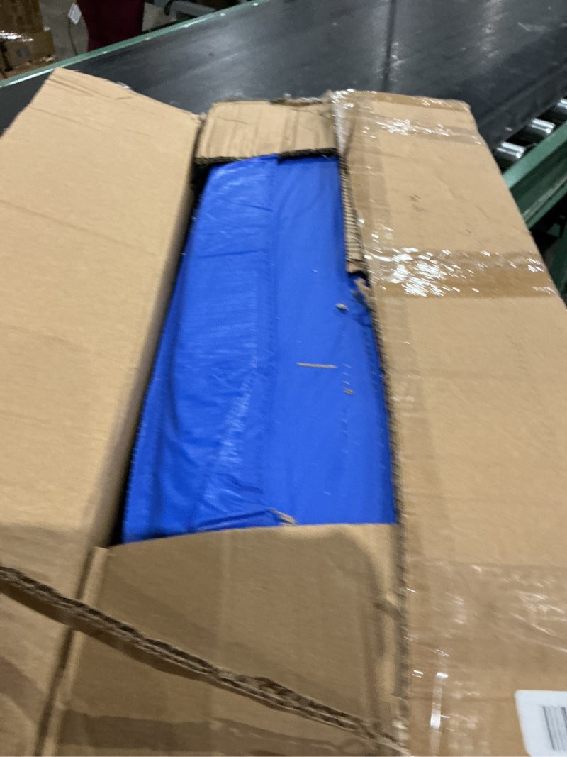 Condition photo showing As Is for langxun universal trampoline repalcement safety pad, 8ft 10ft 12ft 14ft 15ft 16ft waterproof surround spring foam cover for round frame 12ft blue