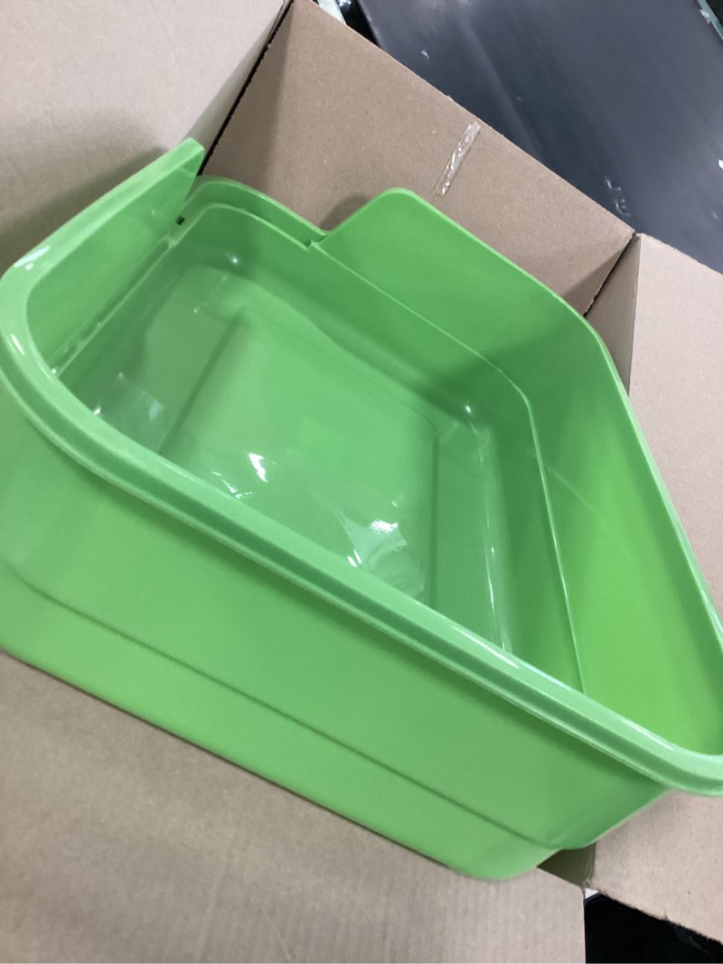 Condition photo showing Good Condition for Extra Large Cat Litter Box with High Sides,Cats Boxes for Indoor Cats,Cat Litter Pan for Kitty,Litter Box with Low Entry,Easy to Clean,Anti-Splashing,23.6" x15.7" x5.9" (Green)