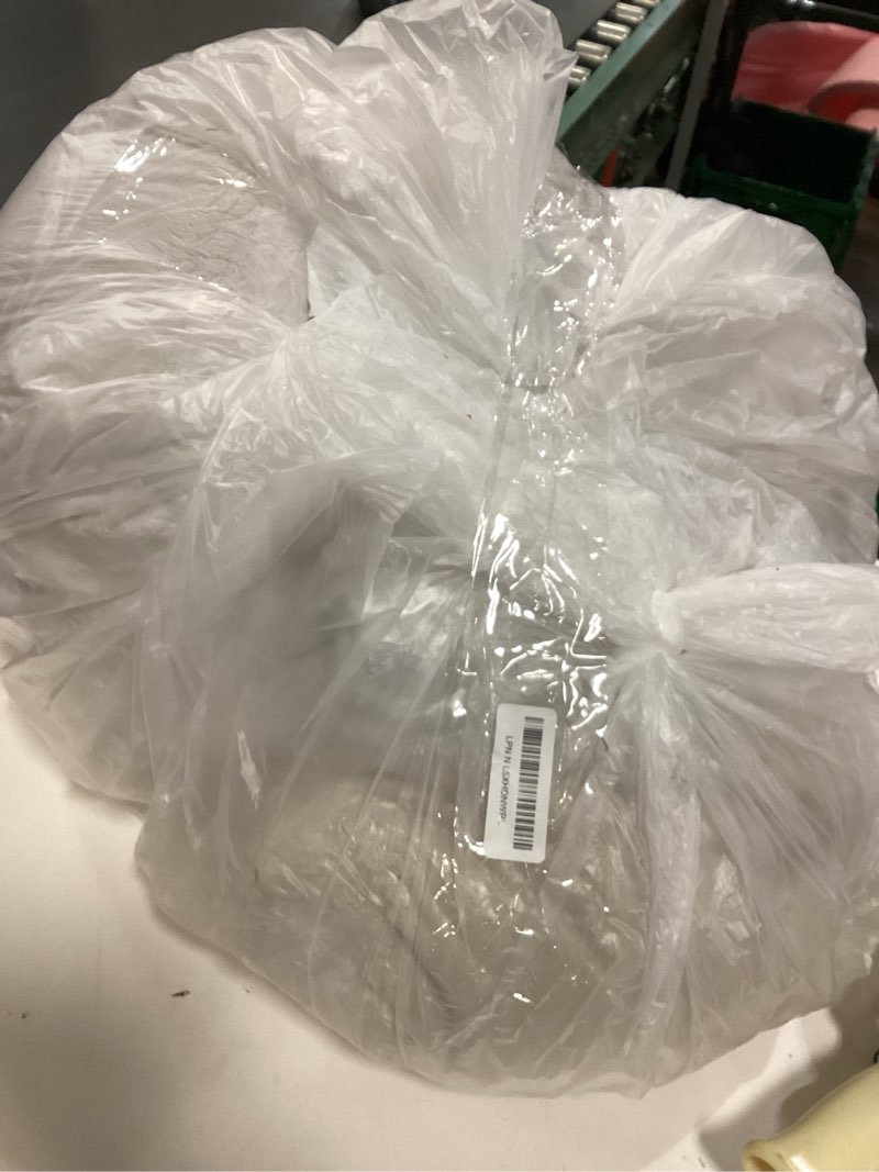 Condition photo showing As Is for MR&HM Tufted Boho Comforter Set King Size, Linen Farmhouse Bedding Set, Bed in a Bag Set 7 Pieces with 1 Comforter, 2 Pillow Shams, 2 Pillowcases, 1 Flat Sheet, 1 Fitted Sheet for All Seasons 3- Linen King