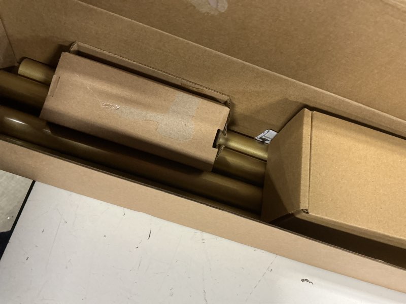 Condition photo showing As Is for kamanina 7/8  adjustable single curtain rod with translucent finial  28 - 48   gold