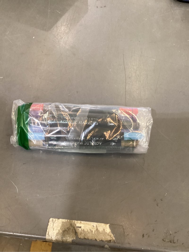 Condition photo showing New/Like New for recheel 30 colors acrylic paint markers, dual tip fine and brush tips for detailed art, crafting, rock painting, wood, glass, ceramic, and more