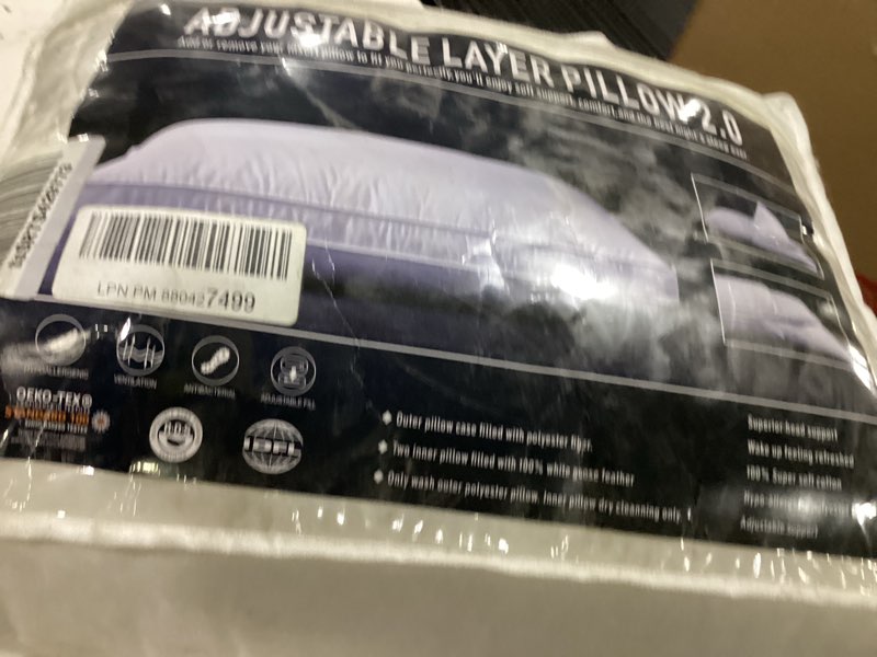 Condition photo showing As Is for eversnug adjustable layer pillows for sleeping - set of 2, cooling, luxury pillows for back, stomach or side sleepers (queen)