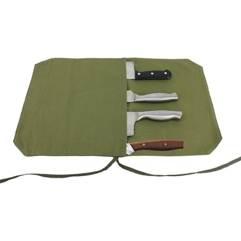 Chef's Knife Roll Bag,Portable Travel Chef Knife Case Carrier Storage Bag with 5 Slots Best Gift for Pro Chef or Culinary Enthusiasts Men Women,  Green. (Similar stock photo, see additional pictures)