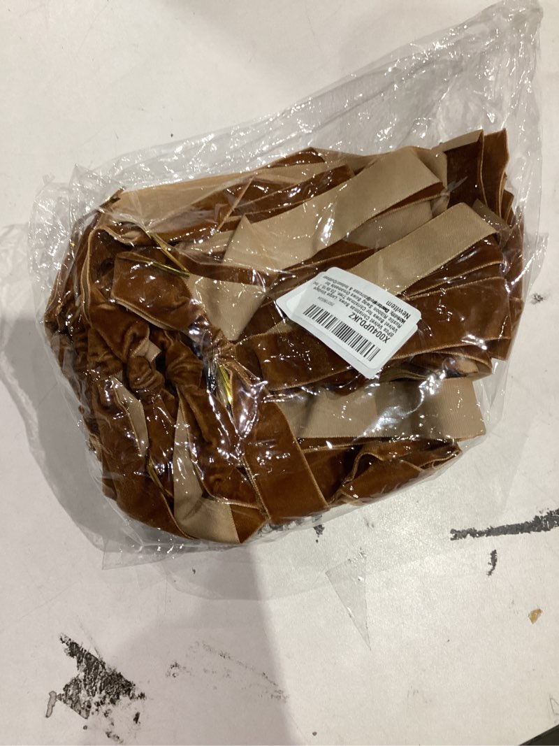 Condition photo showing New/Like New for 8Pcs Red Long Velvet Christmas Bows, 23.6x15.7 Inch Vintage Christmas Ornaments, Large Bow for Outdoor, Tree Topper Bows for Christmas Tree, Wreath, Garland, Swag, Staircase, Fireplace, Door