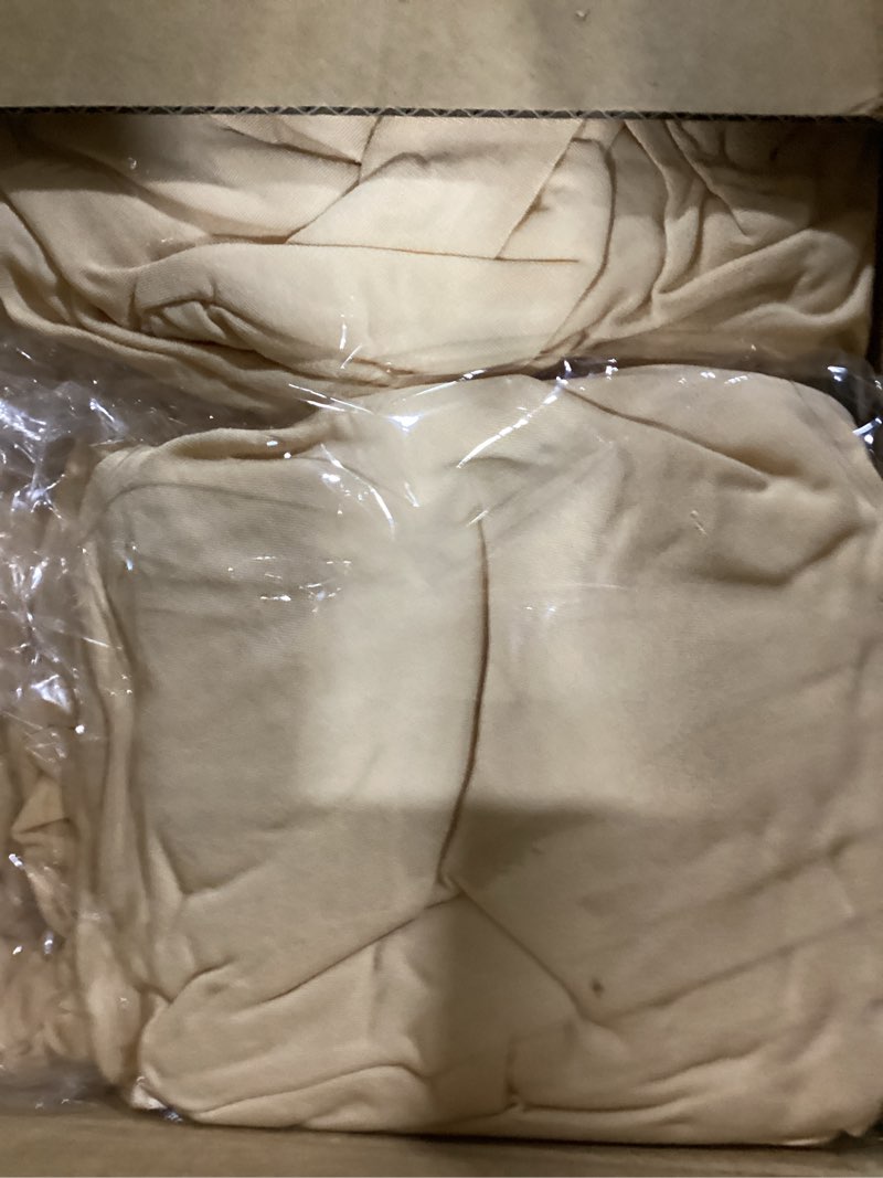 Condition photo showing Good Condition for manmengji party chair covers, spandex folding chair covers 12 pcs, banquet chair slipcovers for wedding, holidays, celebration, hotel (blanched almond) blanched almond 12