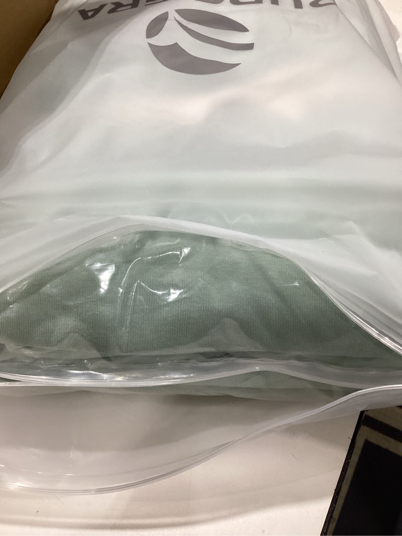 Condition photo showing Good Condition for PURE ERA Jersey Knit 4pc Bed Sheet Set 100% T-Shirt Cotton Super Soft Comfy Breathable Fits Mattress Up to 20" Extra Deep Pocket (Solid Sage Green, Queen) Solid Sage Green Queen