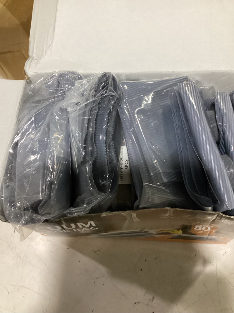 Condition photo showing As Is for 15 pack vacuum storage bags for travel with cordless pump, space saver bags for clothes, compression packing bags for luggage, 15 combo size