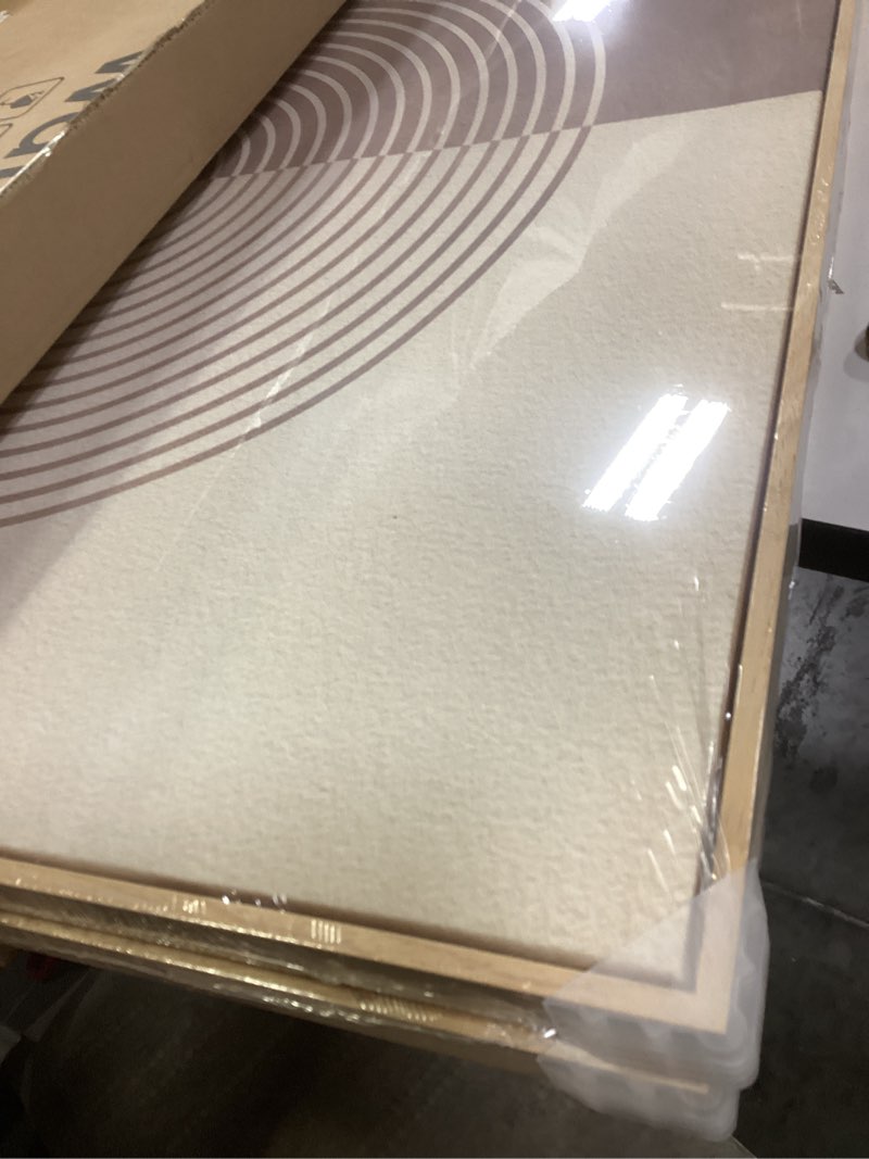 Condition photo showing New/Like New for Framed Boho Neutral Abstract Wall Art for Living Room, Large 3 Piece Mid Century Modern Painting Prints, Minimalist Geometric Canvas Artworks for Dining Room Hallway Office Wall Decor, 24x36 In 36" H x 24" W x 3Pcs Boho Geometric Abstract