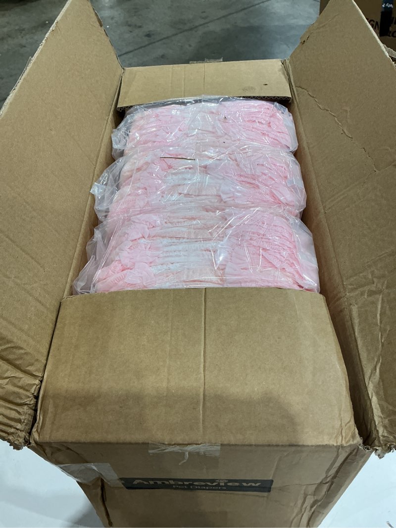 Condition photo showing New/Like New for ambreview disposable dog diapers female, just pull it up, doggie diapers for female dogs, strong absorbency | leak proof, for dogs in heat | elderly | disabled, l 100 pcs l(waist 13.3"-21.2") 100.0