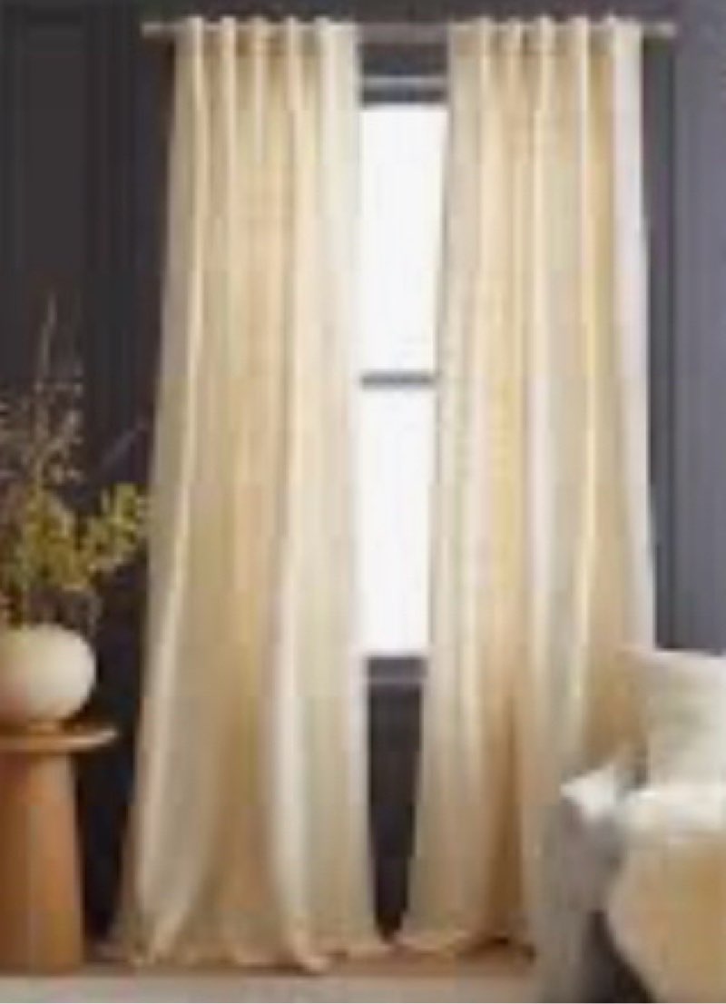 Raw Silk Curtain Ivory 48x96