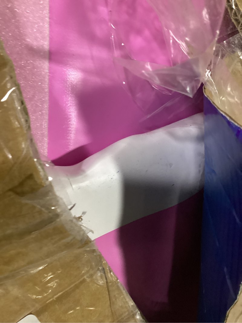 Condition photo showing As Is for vofitny all purpose gymnastics mat 6.6/10/13/16/20 ft sturdy inflatable tumble track for home/gym cyan/hotpink 6.6ft*3.3ft*4inches(2m*1m*0.1m)