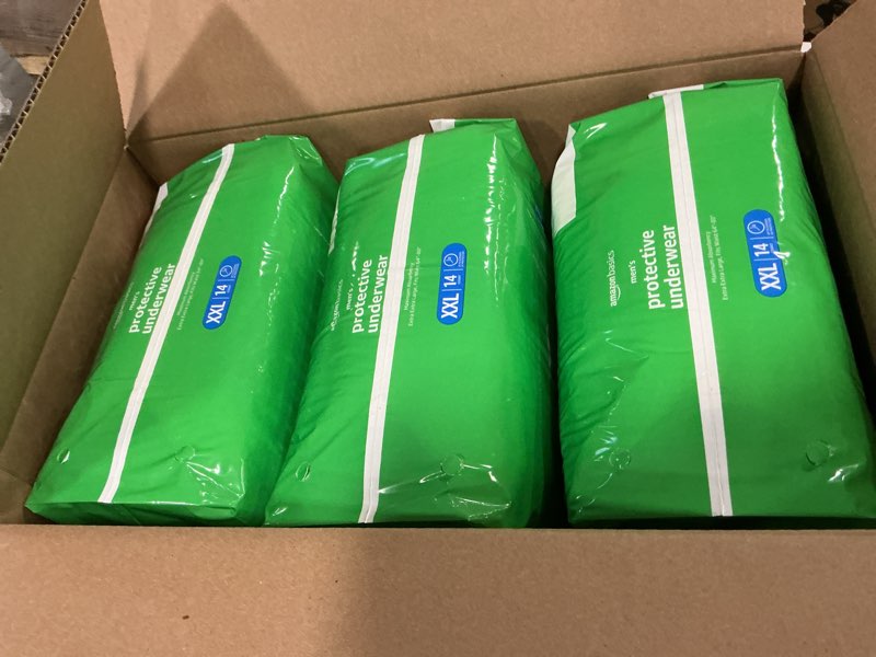 Condition photo showing New/Like New for Amazon Basics Incontinence Underwear for Men, Maximum Absorbency, 2X-Large, 42 Count (3 Packs of 14) 2X-Large 42