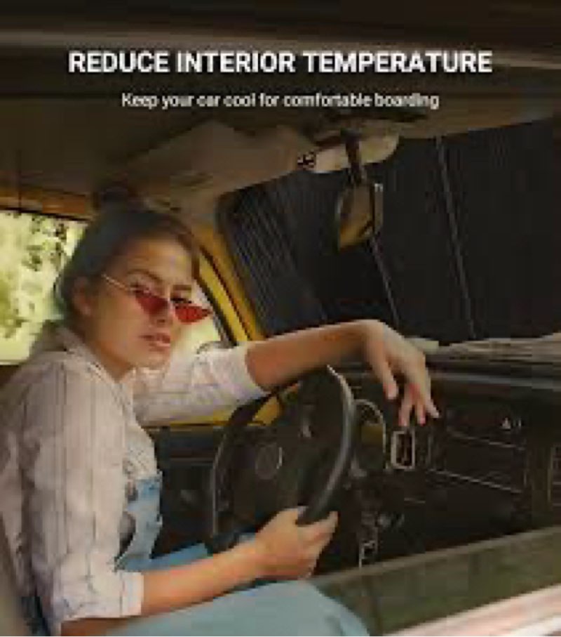 Pigenius Windshield Sun Shade for Hyundai Sonata 2015-2019 with Rearview Mirror Mounted Camera. Refl