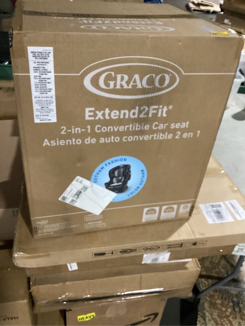 Condition photo showing New/Like New for graco extend2fit convertible baby car seat, rear and forward facing, adjustable extension panel for extra legroom, gotham 2-in-1 gotham 2.0